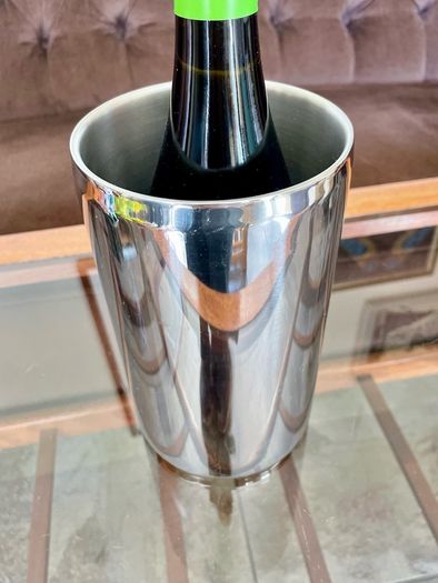 Mirror Polished Stainless Steel Double Walled Wine Cooler resembling the Wine Bottle Cooler