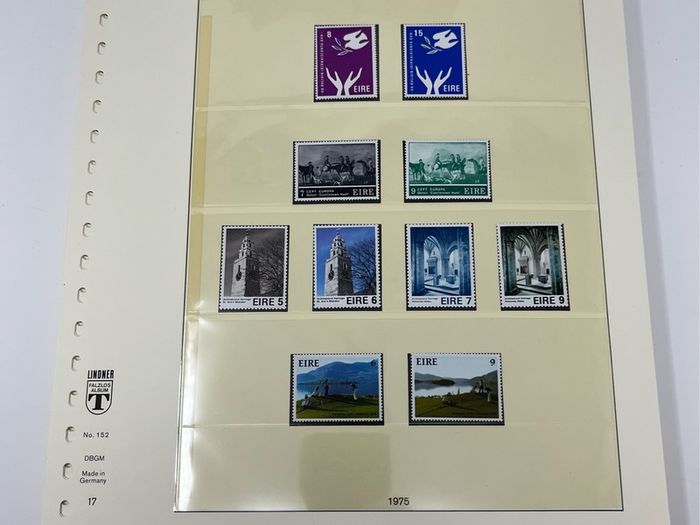 1972-91 Ireland Mint Never Hinged Stamp Collection in Lindner Album. Contained on 56 Lindner Album Pages. 58 Images.