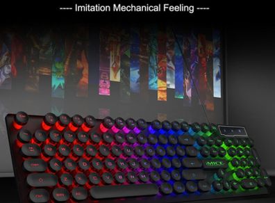 New iMICE AK-800 USB Wired LED Backlit Suspended Round Cap Gaming Keyboard.