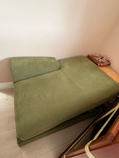 Ikea Jattebo chaise lounge module green corduroy