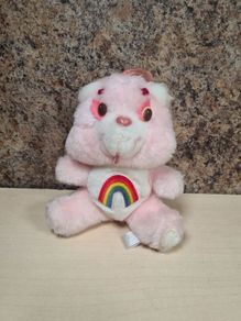 Vintage Care Bears Cheer Bear Rainbow Teddy Plushie Soft Toy Kenner 1983