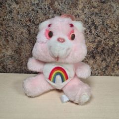 Vintage Care Bears Cheer Bear Rainbow Teddy Plushie Soft Toy Kenner 1983