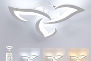 LED Ceiling Light Dimmable, Modern Acrylic Ceiling Lamp 35W 3937LM, 3000K-6500K, Ceiling Lighting Fixture with Remote Control for Bedroom Living Room