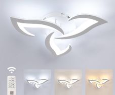 LED Ceiling Light Dimmable, Modern Acrylic Ceiling Lamp 35W 3937LM, 3000K-6500K, Ceiling Lighting Fixture with Remote Control for Bedroom Living Room