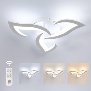 LED Ceiling Light Dimmable, Modern Acrylic Ceiling Lamp 35W 3937LM, 3000K-6500K, Ceiling Lighting Fixture with Remote Control for Bedroom Living Room
