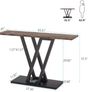 Rustic Brown Console Table with Curved Metal Base  Modern Industrial Entryway Image 2