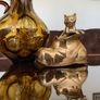 Vintage MCM Solid Brass Small Kitty Cat in a Boot Whimsical Sculpture Image 2