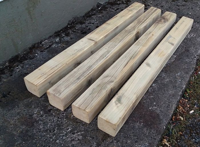 4 Rustic Wood Beams,Sanded & Cleaned .3.5ft