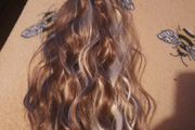 blonde/brown extension ponytail