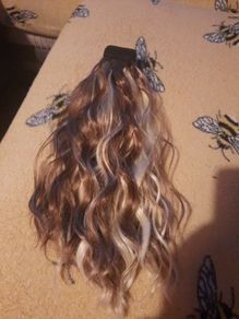 blonde/brown extension ponytail