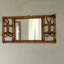 Vintage 1960s Mid Century Modern Italian Bamboo and Rattan Wall Mirror with coat rack, maybe 70s Image 3