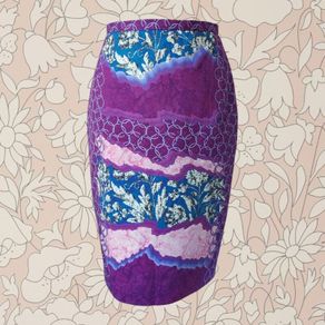 Vintage Y2K 2000s European designer Peter Pilotto digital print cotton high waist skirt S 28W size 10