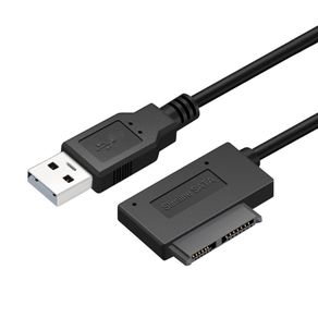 USB 2.0 to Slimline SATA (7+6) 13Pin Laptop/Notebook CD/DVD Drive Convertor Adapter Cable (Brand New/Warranty)