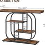 Narrow Console Table for Hallway, 110 cm Hallway Table, 4-Tier Industrial Display Table with Storage, Geometric Frame, for Entryway, Foyer, Living Room, Bedroom, Rustic Brown Image 2