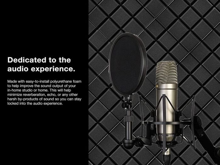 12 Pack - Acoustic Foam Panels, 2" X 12" X 12" Mushroom Studio Wedge Tiles, Sound Panels Wedges Soundproof Sound Insulation Absorbing MULTIPLE DESIGNS AVAILABLE, SEE PHOTOS (FREE POSTAGE)