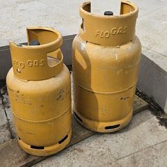 2 empty flogas butane cylinders