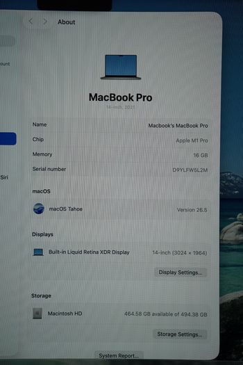 Macbook Pro 14" 2021 M1 Pro | 16GB Ram | 512GB