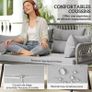 2-Seater Woven Resin Garden Sofa with Cushions and Pillows, Outdoor Sofa with Armrests, Dark Gray Image 6