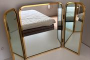 Brass/Gold Modern Vanity Tri-Fold Mirror