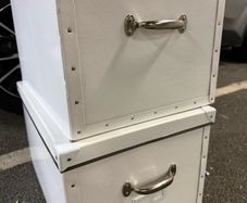 Set of 2 IKEA FJALLA large Storage Boxes with Lids-White