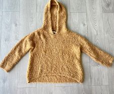 Sandro Paris Mohair Wool Blend Hooded Jumper Camel One Size