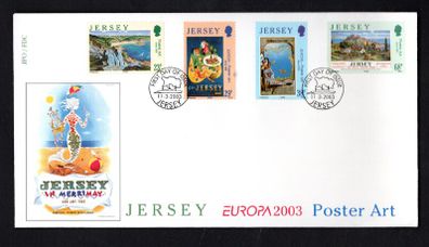 2003 Jersey Europa (C.E.P.T.) 2003 - Travel Posters Commemorative Stamps First Day Cover (FDC)