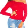 One-Shoulder Ribbed Sweater fits xs-s colour MAROON Image 3