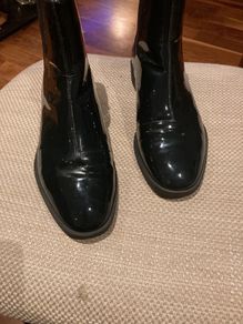 And Other Stories Charcoal - almost Black Shiny - Patent Chelsea Ankle Boots - Size 37