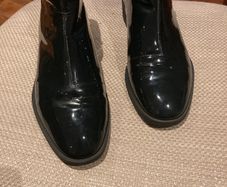 And Other Stories Charcoal - almost Black Shiny - Patent Chelsea Ankle Boots - Size 37
