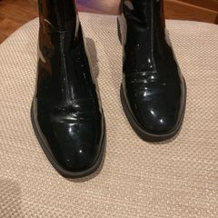 And Other Stories Charcoal - almost Black Shiny - Patent Chelsea Ankle Boots - Size 37