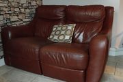 2 seater reclining leather sofa