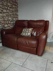 2 seater reclining leather sofa