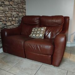 2 seater reclining leather sofa