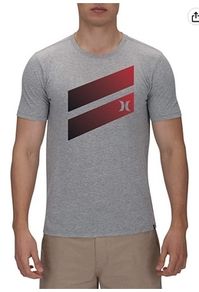 Hurley Mens Icon Slash Tshirt Grey Size L
