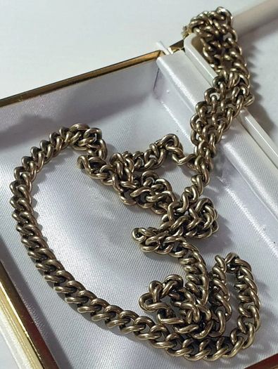 Antique Solid 9ct Yellow Gold Chain - 21" 25g