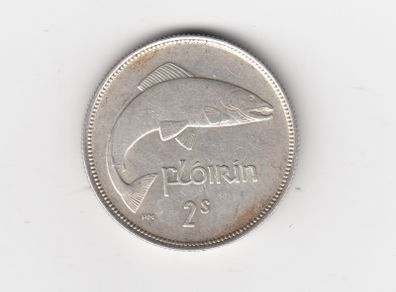 Ireland,1939 Florin, 2/-, 75% Silver Coin, seems to be cleaned (No: 367)
