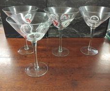 4 Delpihi Martini Glasses