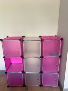 Pink & White 9 Cube Storage Organizer