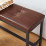 _Padded Dining Bench Kitchen Bench 108 x 32.5 x 48 cm PU Cover Steel Frame for Dining Room Living Room Hallway Brown Black Image 4
