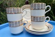 Arklow Pottery cups and saucers. Kingsway pattern.