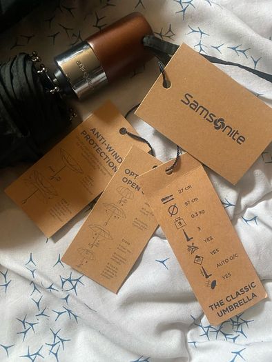 Samsonite umbrella WOOD CLASSIC auto open close wind protection brand new