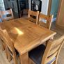 Extendable Oak Dining table and Chairs Image 2
