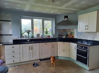 Black granite worktops