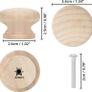 40 Pack of Round Unfinished Wood Knobs with Screws - 3.4 x 2.5cm / 1.34 x 0.98 Inches - Natural Wooden Birch Door Knob Hardware - Furniture Cabinet, Wardrobe, Cupboard & Drawer Pull Handles (FREE POSTAGE) Image 2