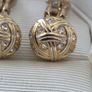 1980's Gold tone and Crystal Clip on Earrings Image 2