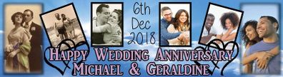 Wedding Anniversary Party Banner Personalised to your needs - just ask?