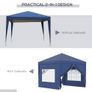 3x3m Popup Gazebo Marquee Party Tent Pavilion Blue with 4 Sides Image 5