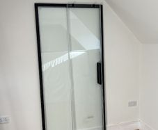 Shower Sliding Door Metal Black 1000 mm Sonas ASPECT