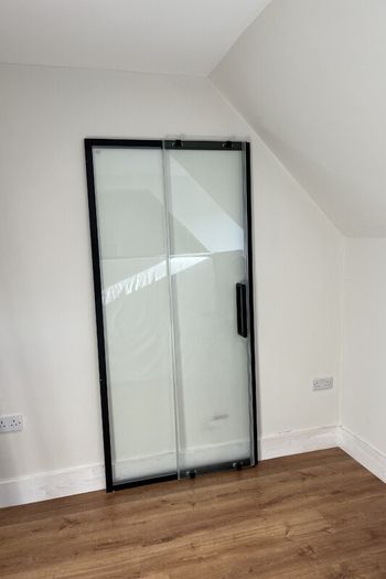 Shower Sliding Door Metal Black 1000 mm Sonas ASPECT