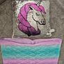 Mermaid blanket & Unicorn cushion Image 3
